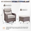 Gymojoy Outdoor Patio Swivel Chairs Glider Chair Set with 6" Thick Cushions Glider Chairs and Ottoman for Garden - 2 of 4