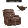360 Swivel Rocker Chair Small Rocking Recliner, Upholstered Fabric Glider Nursery Chair with Side Pockets with Cup Holder, Massage and Heat Recliner - 4 of 4