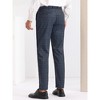 Lars Amadeus Men's Regular Fit Flat Front Business Checked Pattern Dress Pants - image 3 of 4