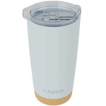 Copco Travel Tumbler with Cork Bottom, 20 oz. Double Wall Insulated Stainless Steel Coffee Mug, Leak-Proof BPA Free Lid