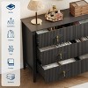 Fluted 6 Drawer Dresser for Bedroom, 47.2 Inch Wide Modern Wooden Chest of Drawers with Gold Handles - 3 of 4