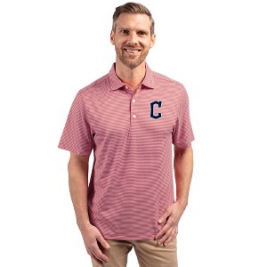 Cleveland Guardians1 Cutter & Buck Forge Eco Double Stripe Stretch Recycled Mens Big &Tall Polo - 1 of 1