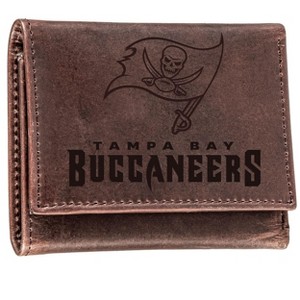 Evergreen NFL Tampa Bay Buccaneers Brown Leather Trifold Wallet Officially Licensed with Gift Box - 1 of 1