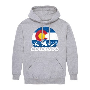 Men's - Instant Message - Retro Colorado Flag Mountains Graphic Fleece Pullover Hoodie - 1 of 4