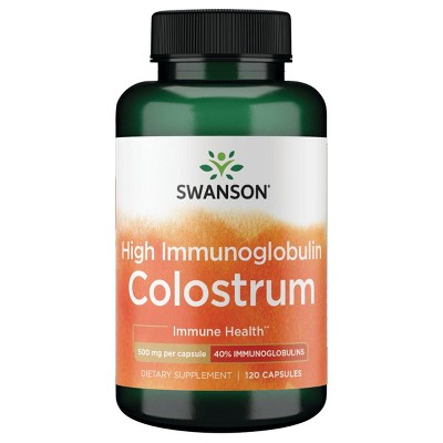 Swanson High Immunoglobulin Colostrum 500 mg 120 Capsules.