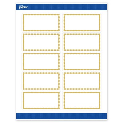 Avery Printable Rectangle Labels, Gold Beads, 2" x 4", Matte White Rectangle Labels, Permanent, Laser/Inkjet, 100ct, Great for Product Labels