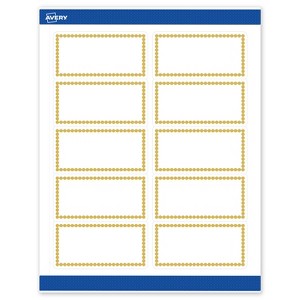 Avery Printable Rectangle Labels, Gold Beads, 2" x 4", Matte White Rectangle Labels, Permanent, Laser/Inkjet, 100ct, Great for Product Labels - 1 of 4