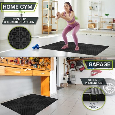 Black Checkered EVA Foam 12 Sq Ft Exercise Puzzle Mat