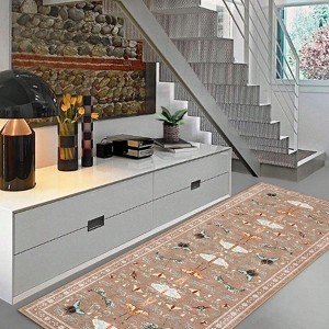 Insect Area Rug Washable Rugs, Botanical Non Slip Stain Resistant Large Carpet for Living Room Bedroom Dining Room Nursery Farmhouse Hallway Entryway - 1 of 4