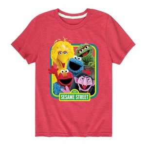 Boys' - Sesame Street - Photo Elmo And Friends Short Sleeve Graphic T-Shirt - 1 of 4