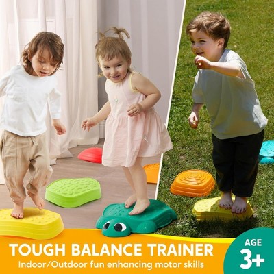 Colorful Turtle Balance Stepping Stones for Kids, 5-Piece Set