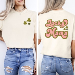 Simply Sage Market Women's Lucky Mama Retro Clovers Short Sleeve Garment Dyed Tee - 1 of 4