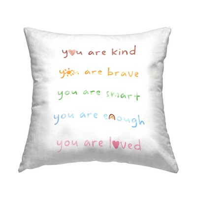 Stupell Industries You Are Loved Inspirational Rainbow List Phrase