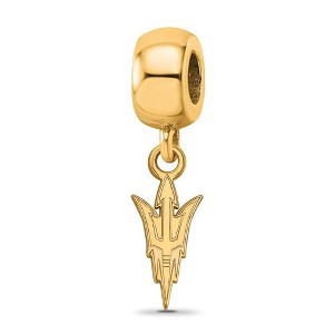 Black Bow Jewelry 14k Yellow Gold Plated Sterling Silver Arizona State Sun Devils NCAA Bead Charm - 1 of 4