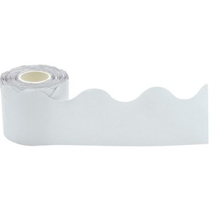Teacher Created Resources White Scalloped Rolled Border Trim, 50 Feet (Pack of 6) - 1 of 1