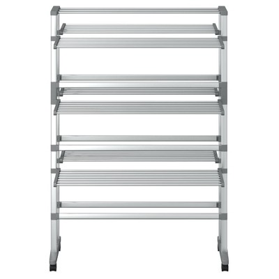 Aluminum 3-Tier Foldable Laundry Drying Rack with Wheels