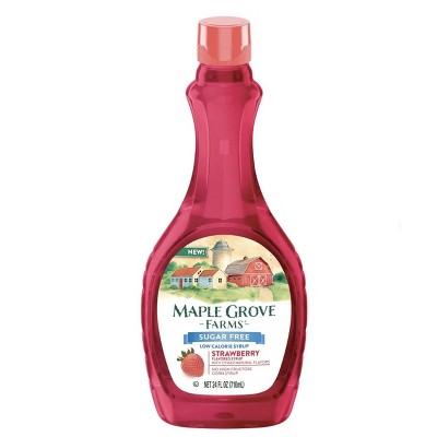 Maple Grove Farms Sugar Free Strawberry Syrup, 24 oz (Pack of 2)