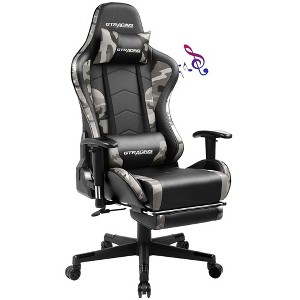 GTRACING Gaming Chair with Bluetooth Speakers Music Office Chair with Footrest PU Leather Recliner - 1 of 4