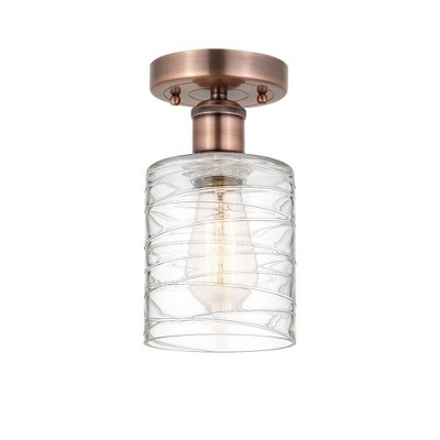 Cobbleskill - 1 Light Semi-Flush Mount In Art Deco Style-9.75 Inches Tall and 5 Inches Wide