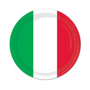 Beistle 9" Plate Red/White/Green 24/Pack 58009 - 1 of 1