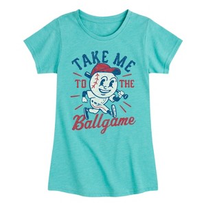 Girls' - Instant Message - Take Me To The Ballgame Fitted Short Sleeve Graphic T-Shirt - 1 of 4