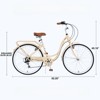 VisioGear Bicycles, 24 Inch Ladies Bicycle with Adiustable Seat, Commute Bicycle for Women Ladies, Beige, 62.2"*23.62"*40.16" - 2 of 4