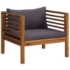 vidaXL Patio Chair with Dark Gray Cushions Solid Acacia Wood - 2 of 4