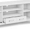60" Solid Wood TV Media Stand with Tempered Glass Doors, Adjustable Shelves, Two Drawers and Cord Management for Living Room and Bedroom - 4 of 4
