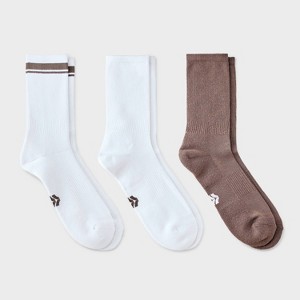 Men's Striped Tonal Varsity 3pk Crew Socks - All In Motion™ 6-12 - 1 of 3