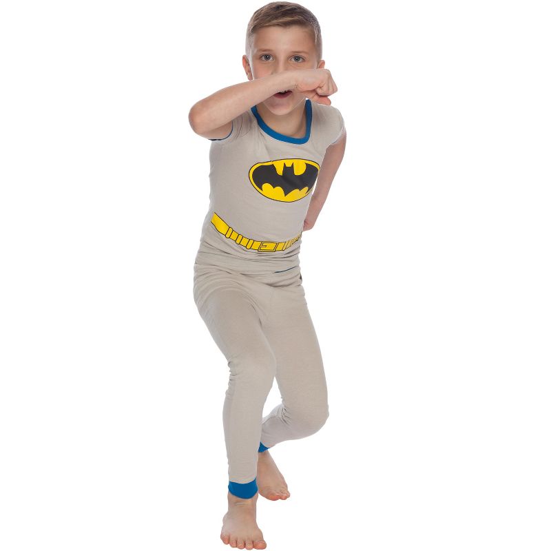 DC Comics Boys Superman Superhero Cotton Costume Pajama Set, 2 of 5