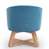 Lyngins Modern Upholstered Small Swivel Chair with Cross-Shaped Wooden Base,Accent Club Chair for Living Room,Bedroom - 4 of 4