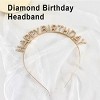 Evo Bytes Gold Happy Birthday Rhinestone Headband, Enchanting for Girls' Party & Baking - 2 of 4