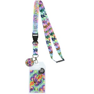 Grateful Dead Lanyard Tie-Dye Dancing Bears Clear ID Badge Holder Keychain Multicolored - 1 of 4