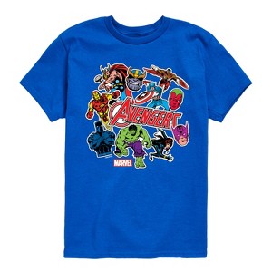 Boys' - Marvel - Avengers Stickers Style Short Sleeve Graphic T-Shirt - 1 of 4