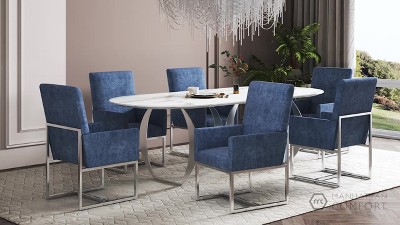 Luxurious Gray Velvet Upholstered High-Back Armchair with Metal Frame