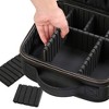 Fosmon Professional Makeup Organizer, Travel Makeup Bag with Compartments and Adjustable Dividers, Waterproof Makeup Train Case for Cosmetics - Black - 3 of 4
