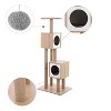 Sawyer 3-Tier Minimalist Jute Cat Tree Condo with Scratching posts, and Fuzzy Toy - 3 of 4