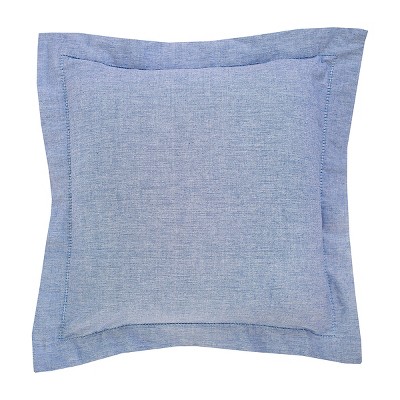 EY Essentials 20" x 20" Hemstitch Blue Hemstitch Throw Pillow