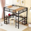 Streamdale Full Metal Loft Bed with Desk, Shelves, and Guardrails - 2 of 4