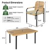 7-Piece Outdoor Patio Dining Set, Wicker Rattan Oblong Table and 6 Chairs with Faux Wood Tabletop and Umbrella Hole – Cuddlewood - 4 of 4
