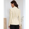 INSPIRE CHIC Women's Casual Lapel Collar Buckle Tie Waist Long Sleeve Work Office Wrap Suit Blazer - 3 of 4