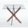 NicBex Minimalist Square Glass Dining Table with Cross Metal Legs,Modern Kitchen Table Bar Table,Dining Room Furniture - 4 of 4