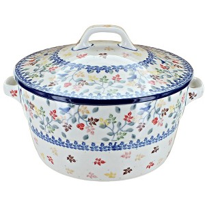 Blue Rose Polish Pottery 278 Ceramika Artystyczna Covered Round Baker - 1 of 1