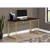 Monarch Specialties Computer Desk Home Office Laptop Work Metal Laminate Brown Gold Contemporary Modern - 2 of 4