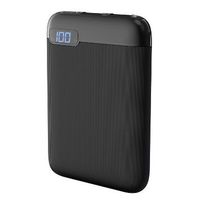 DIGIPOWER® Re-Fuel® 5,000-mAh Li-Poly Power Bank with LCD Display in Black