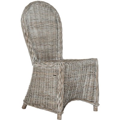 Merdan White Rattan and Cane Transitional Side Chair Set