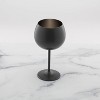 Cambridge Silversmiths Set of 4 18oz Stainless Steel Wine Glasses Black Finish: Christmas Drinkware, Dishwasher-Safe - 2 of 4