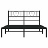 vidaXL Full Metal Bed Frame with Headboard, Sturdy Steel, Black, No Mattress - 4 of 4