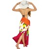 LA LEELA Women's Summer Beach Wrap Bikini Wraps Sarong Swimwear Cover up Skirt Bathing suit Swimsuit Pareo for Women One Size Red, Floral - 3 of 4