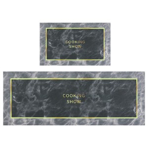 Unique Bargains Home Abstract Printed Waterproof Non-Slip Kitchen Mats and Rugs 2 PCS - 1 of 4